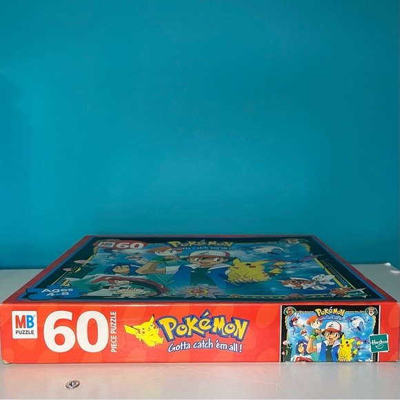 1999 Vintage 60 Piece Pokemon Puzzle MB Hasbro Ash and Pikachu Complete Sealed - Picture 5 of 8